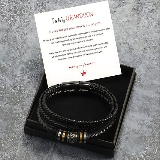 To My Grandson - Love You Forever - Braided Bracelet