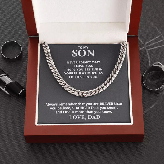 To My Son - Love, Dad - Cuban Link Chain